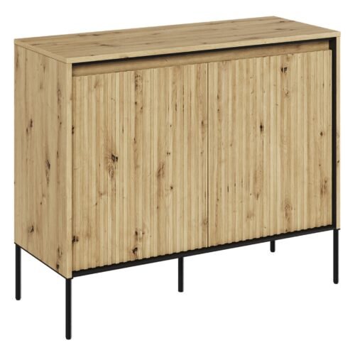 TREND 02 milled chest of drawers, artistic oak/black legs