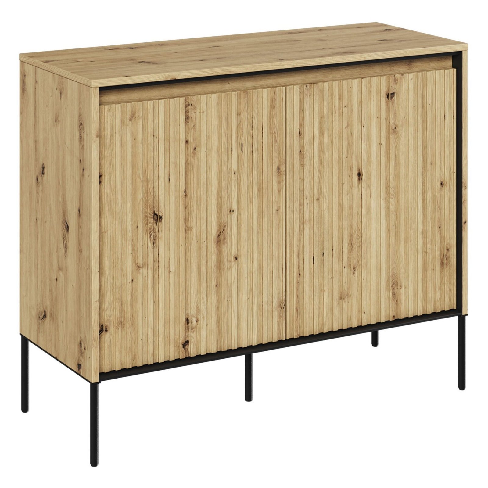 TREND 02 milled chest of drawers, artistic oak/black legs