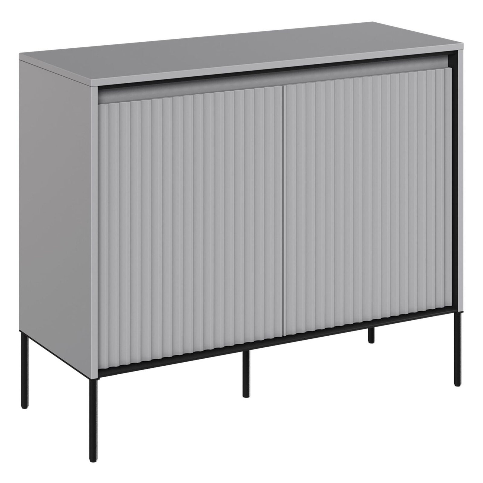 TREND 02 milled chest of drawers grey/black legs