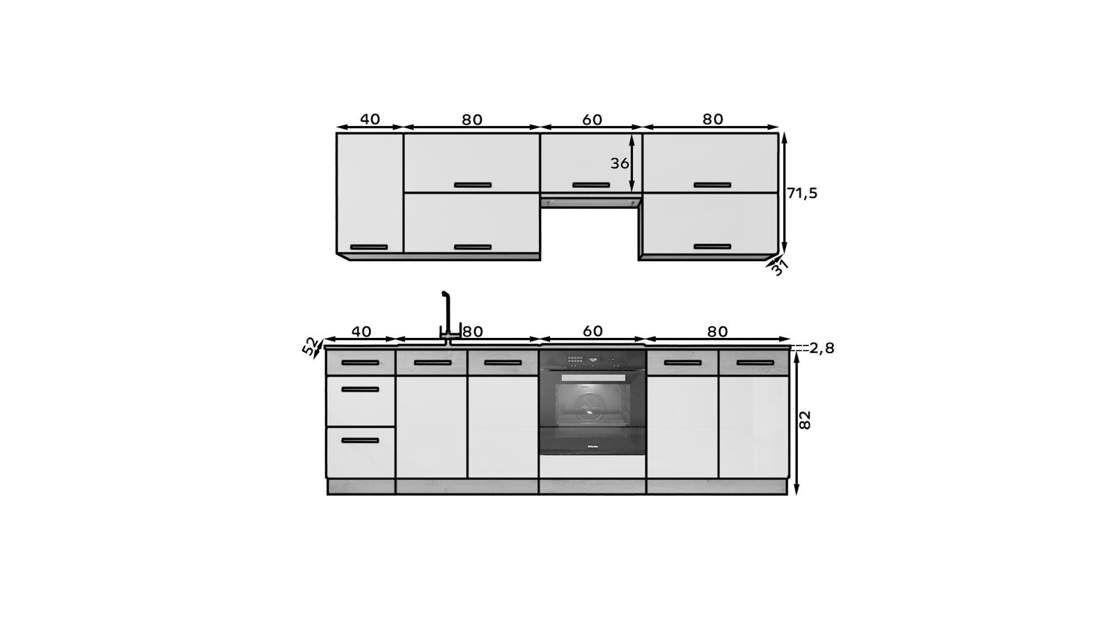 VIKA 260 Matera/Lancelot Oak ADRK Kitchen furniture - Image 4