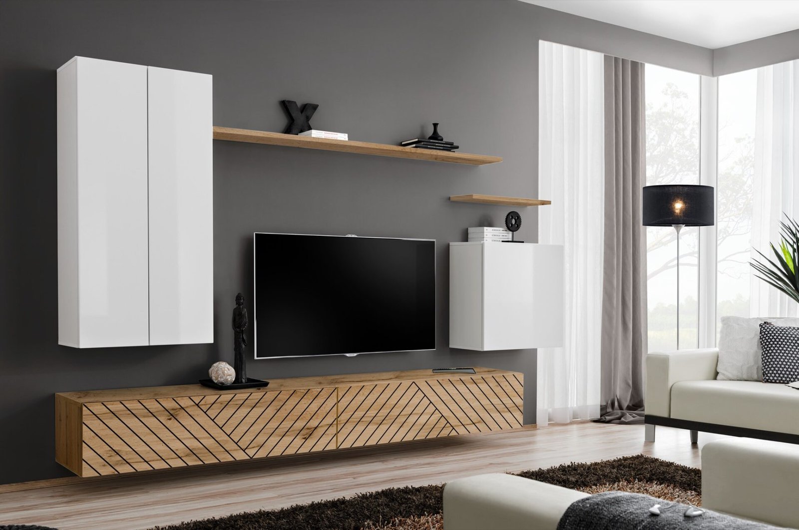Switch II wall cabinet, white/wotan ASM