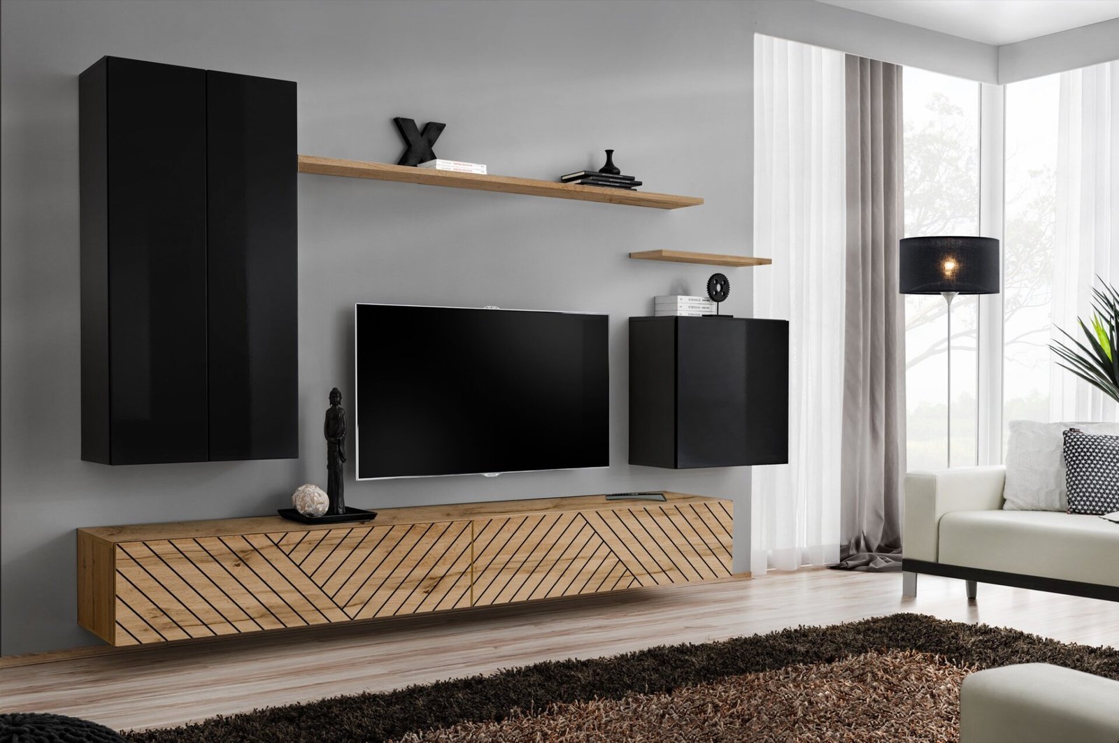 Switch II wall cabinet, black/wotan ASM