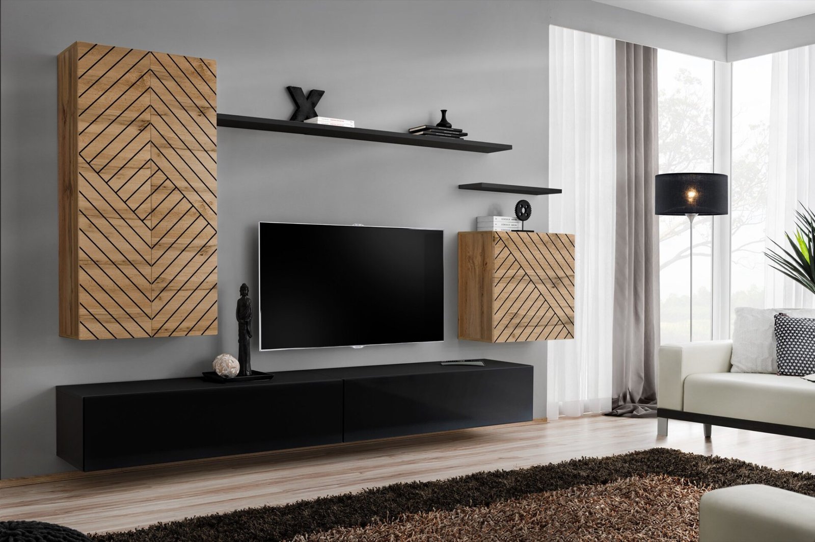 Switch II wall cabinet, wotan/black ASM