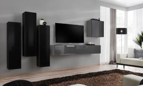 Switch III wall cabinet, black/graphite, ASM
