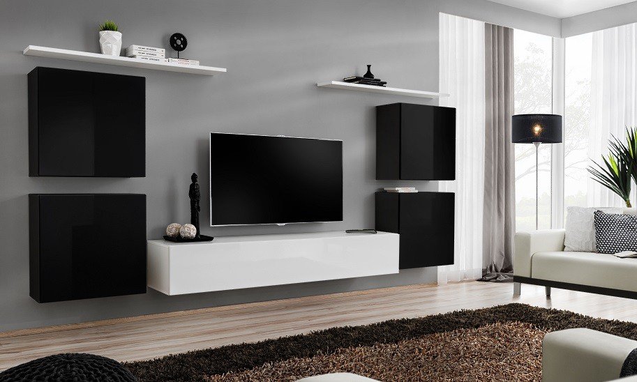 Switch IV wall cabinet, black/white ASM