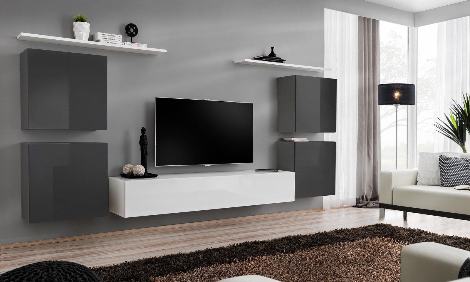 Wall cabinet "Switch IV" graphite/white ASM