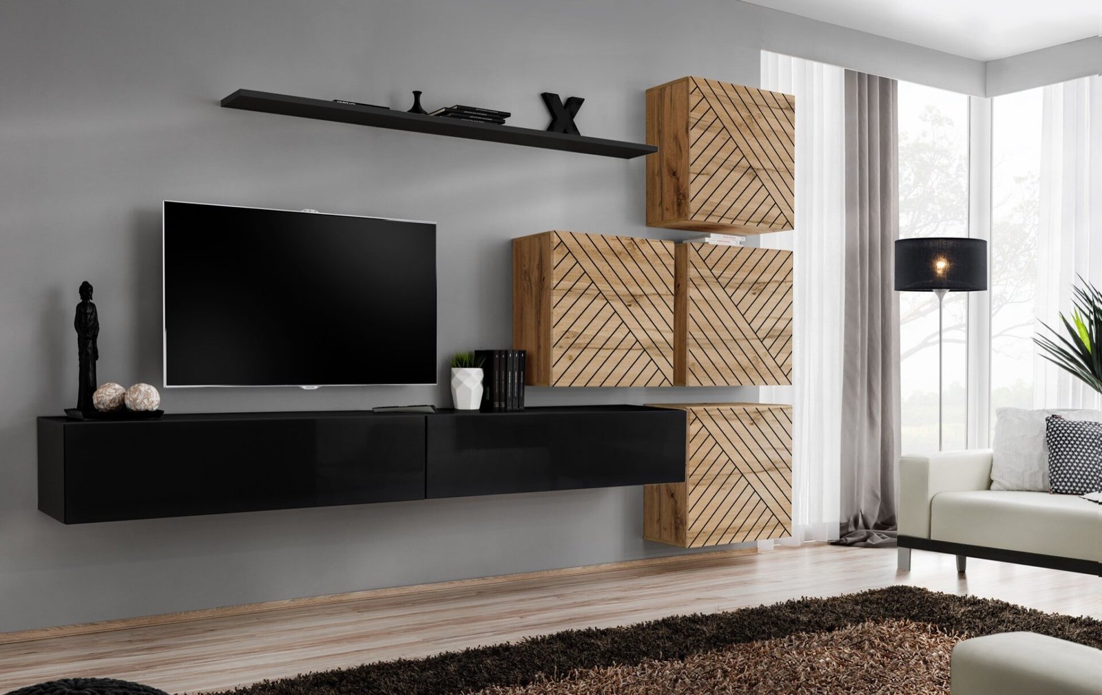 Switch IX wall cabinet, black/wotan ASM