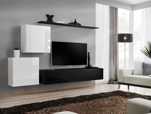 V-shaped wall cabinet SWITCH, white/black ASM