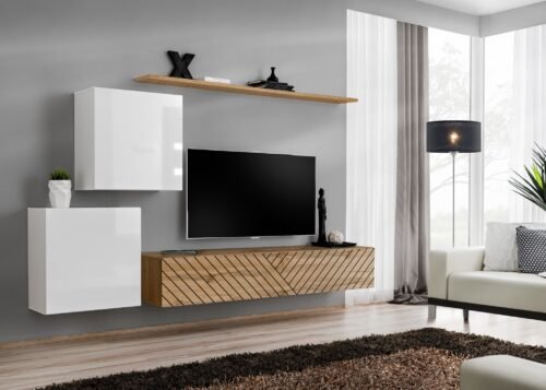 V-shaped wall cabinet SWITCH, white/Wotan ASM