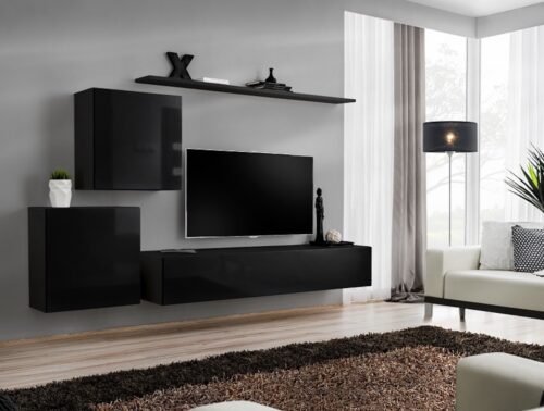 SWITCH V-shaped wall unit, black ASM
