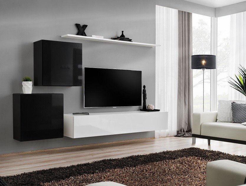 Wall cabinet "Switch V" black/white ASM