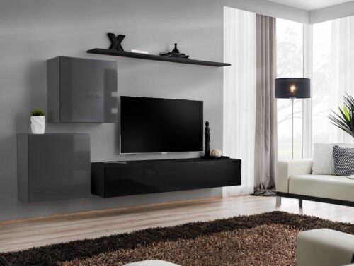 Wall cabinet SWITCH V, graphite/black ASM