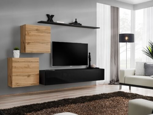 Wall cabinet “Switch V” with black color, Wotan, SW5 ASM