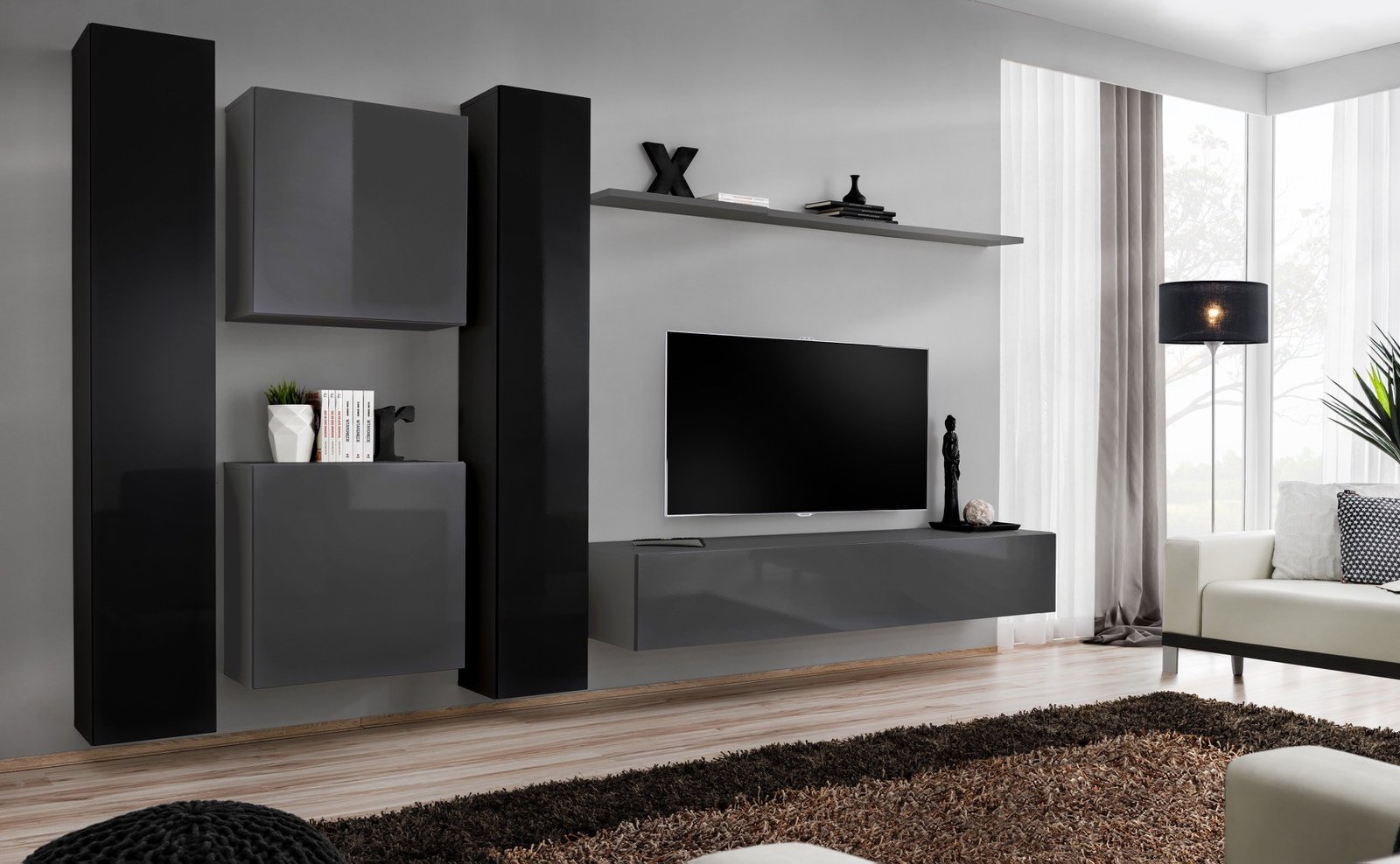 Switch VI wall unit, black/graphite, ASM