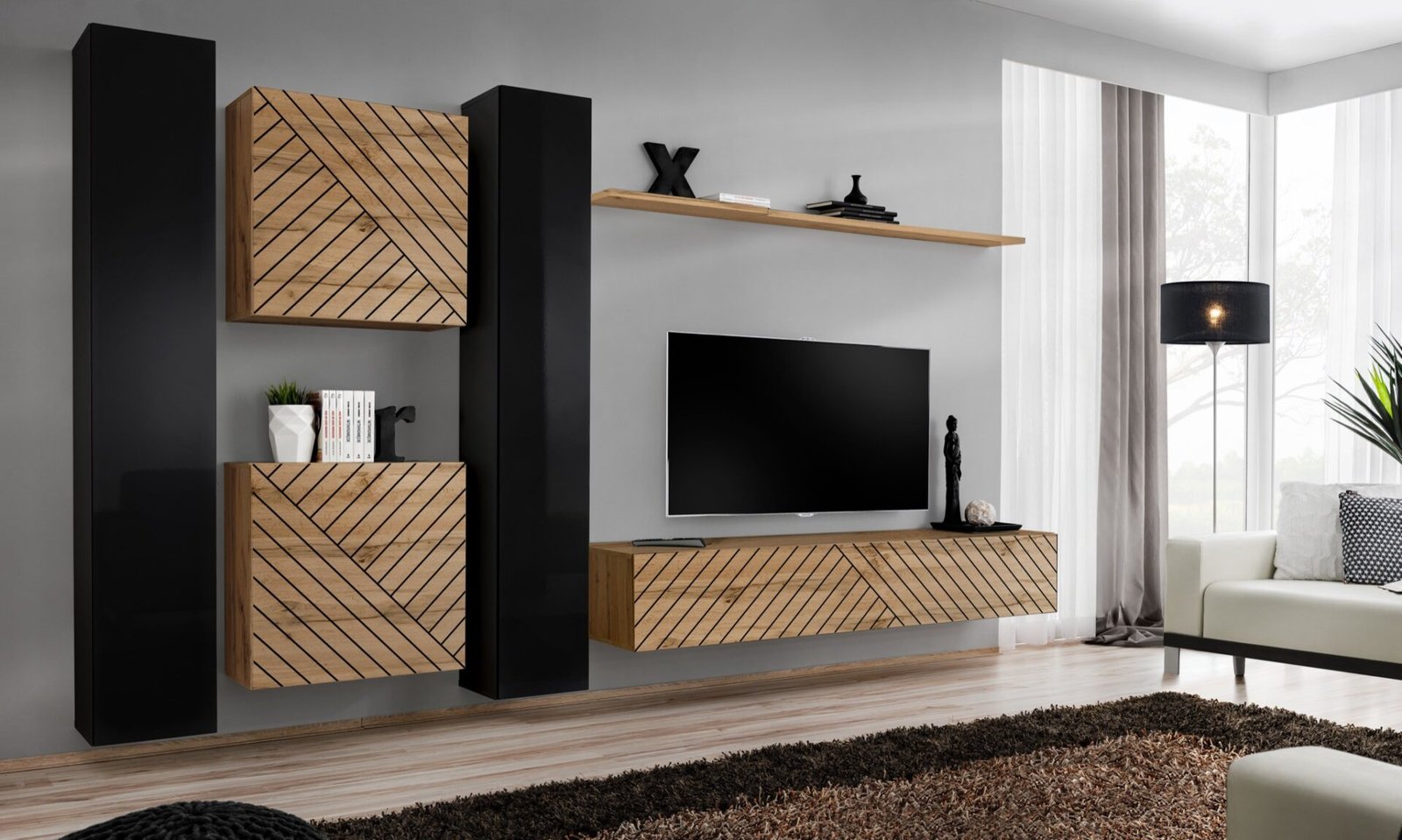 Wall cabinet "Switch VI" black/wotan ASM