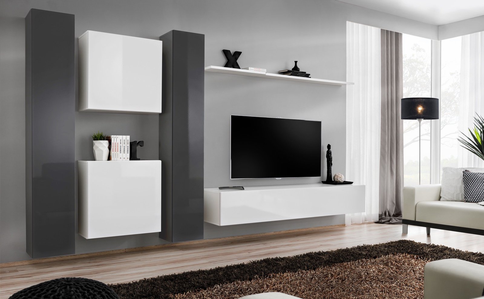 Wall cabinet "Switch VI" graphite/white ASM