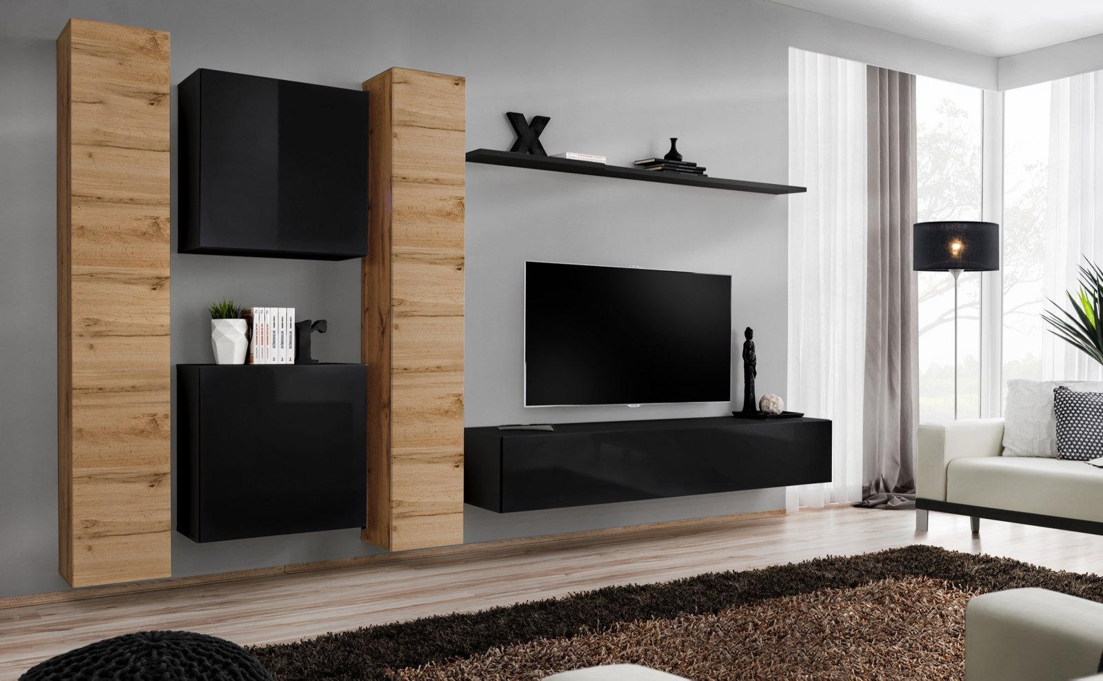 Wall cabinet "Switch VI" with black color, SW6 ASM