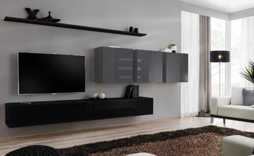 Switch VII wall cabinet, black/graphite, ASM