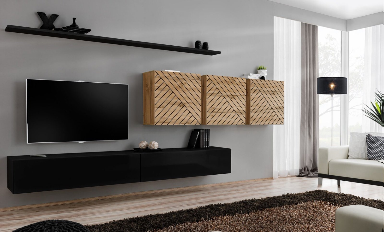 Wall cabinet "Switch VII" black/wotan ASM