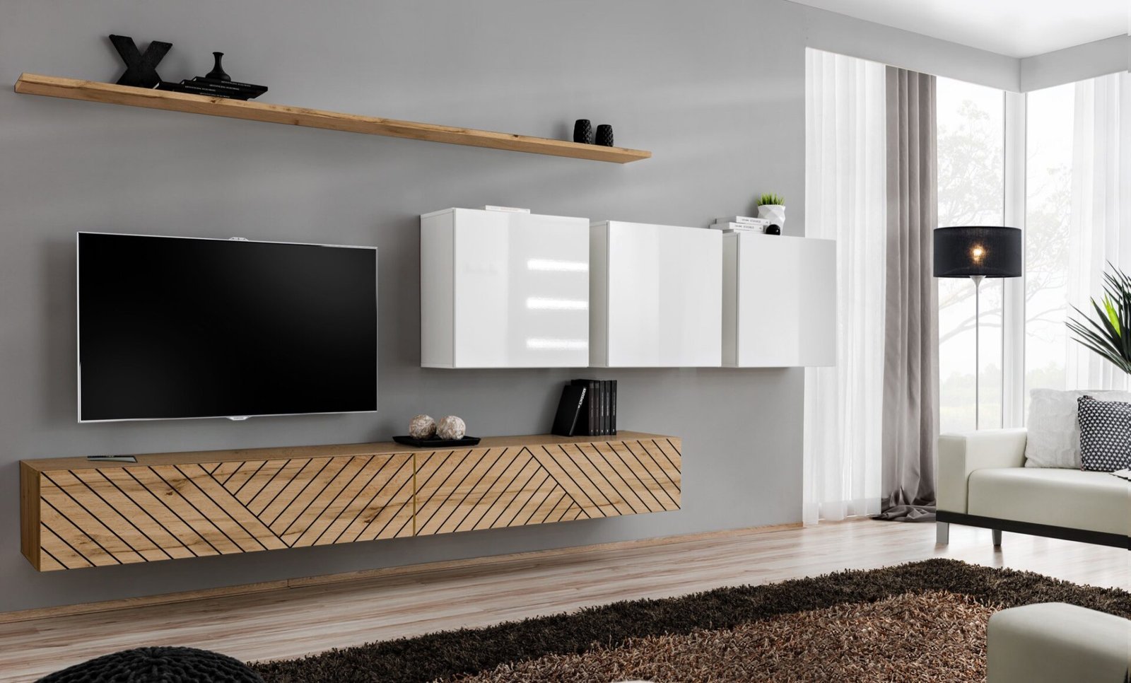 Wall cabinet "Switch VII" (wotan/white ASM)