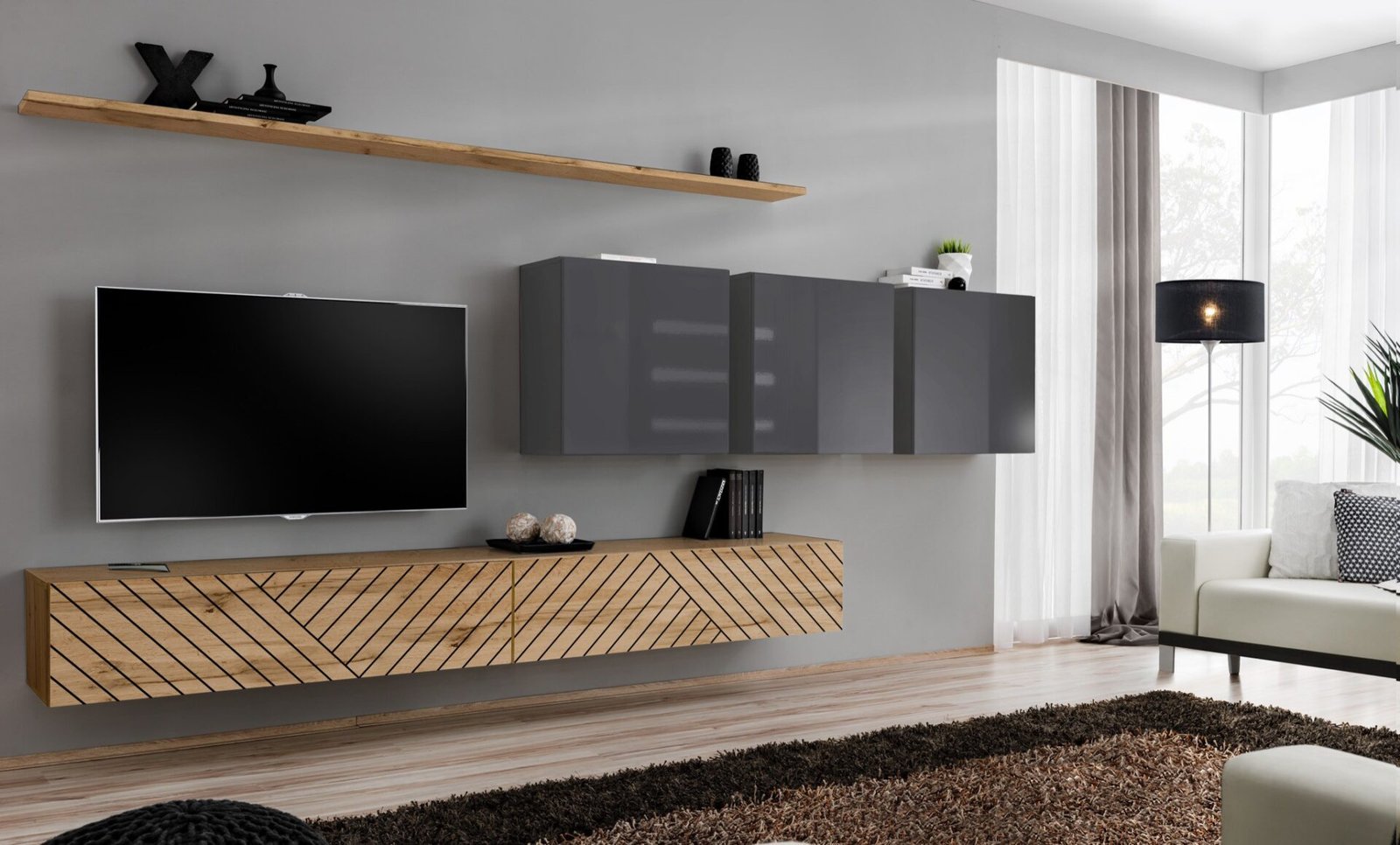Wall cabinet "Switch VII" with wotan/graphite ASM coating