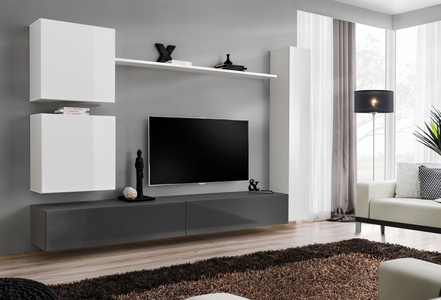 Switch VIII wall cabinet, white/graphite ASM