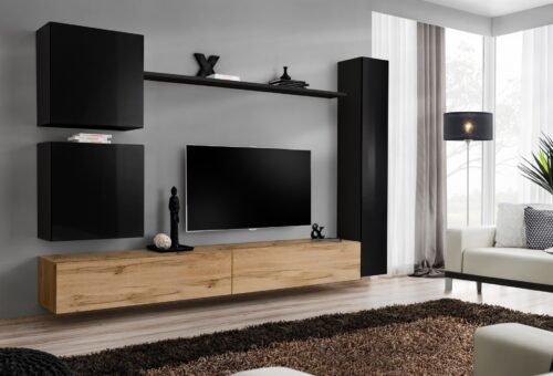 Switch VIII wall cabinet, black/wotan SW8 ASM