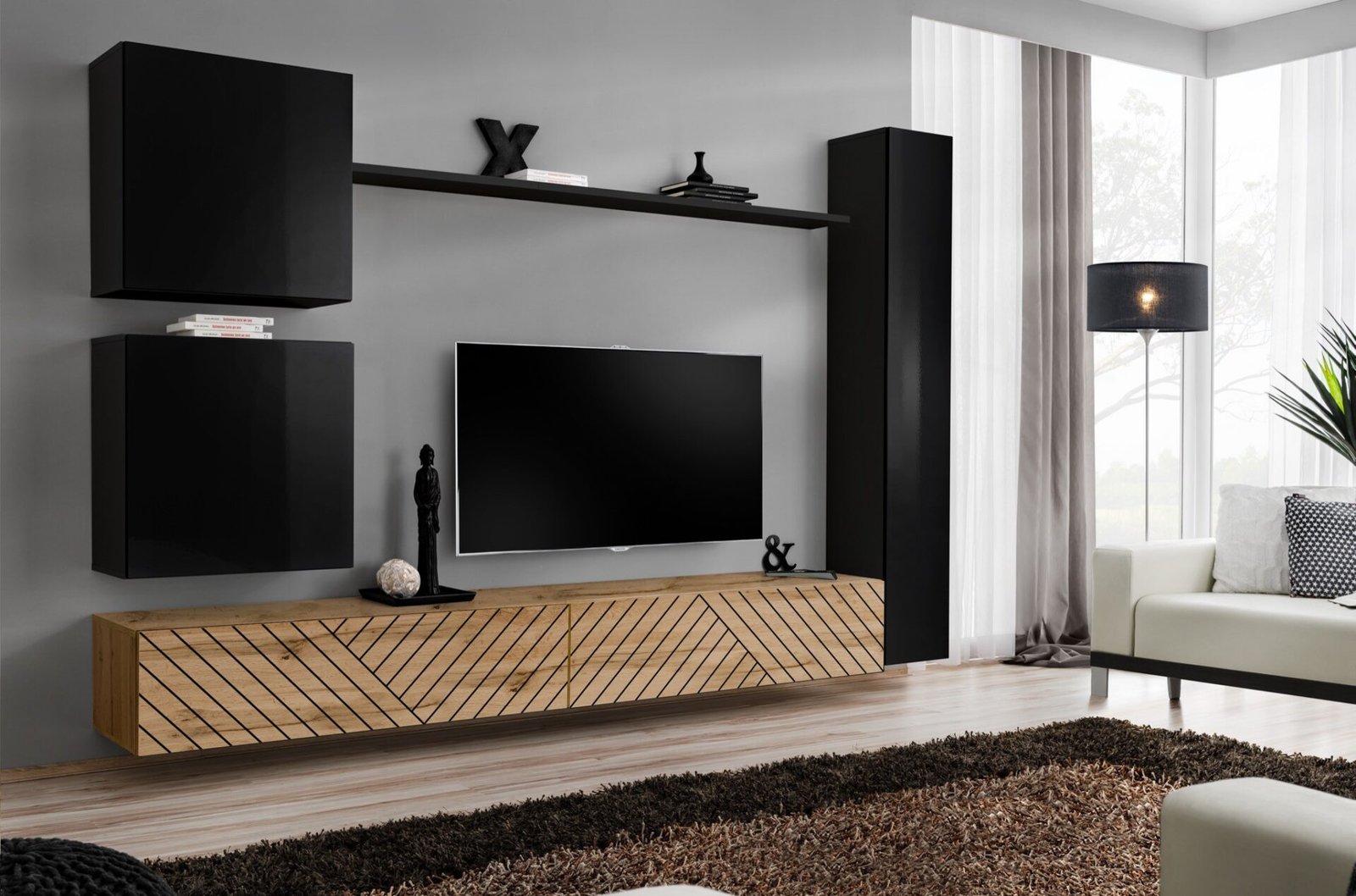 Switch VIII wall cabinet, black/wotan ASM