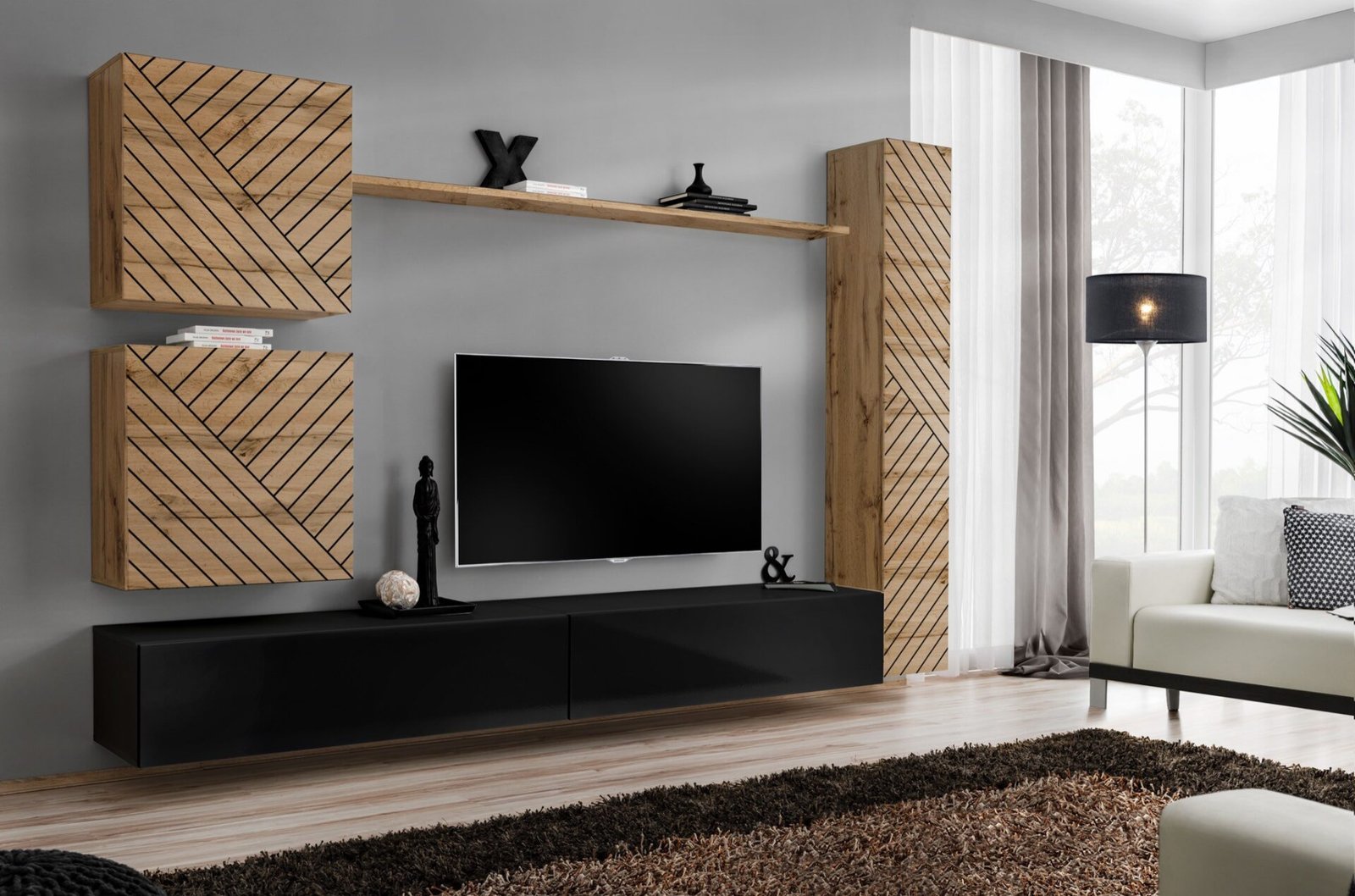 Switch VIII wall cabinet, black/wotan ASM