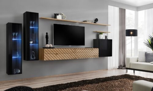 Wall cabinet “Switch XI”, black/wotan ASM