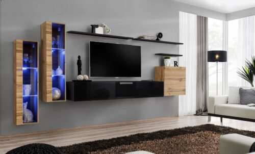 Wall cabinet “Switch XI”, wotan/black ASM