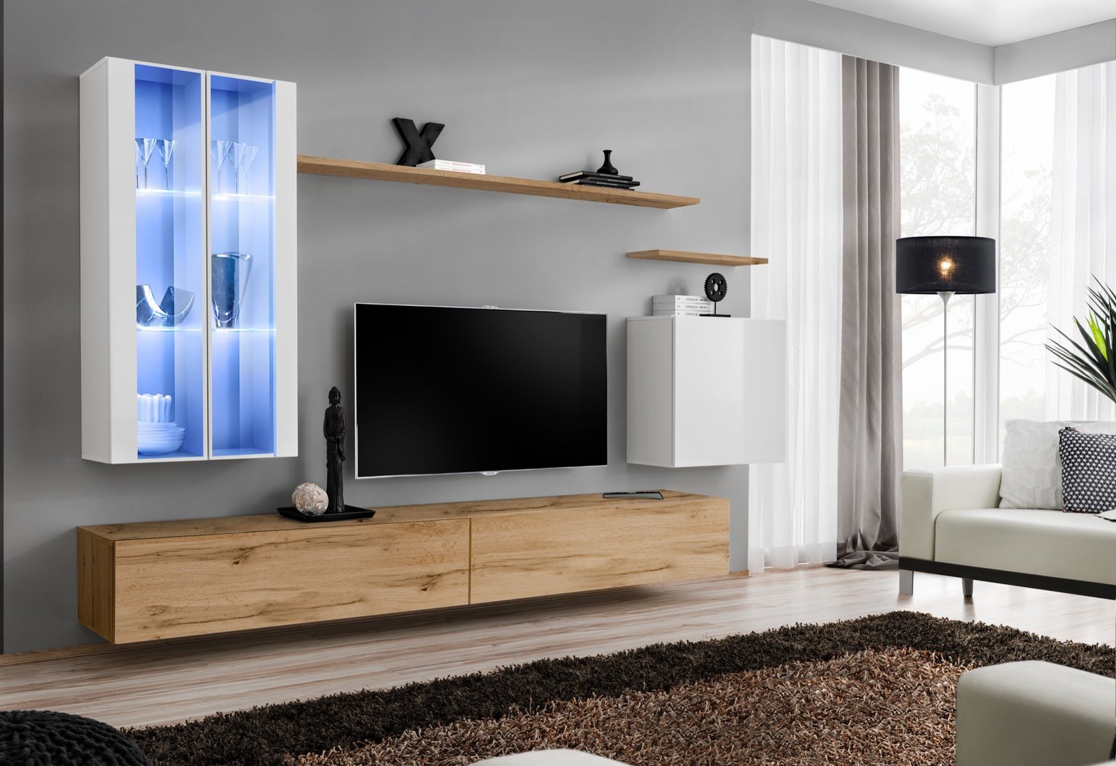 Wall cabinet "Switch XII", white/wotan SW12 ASM