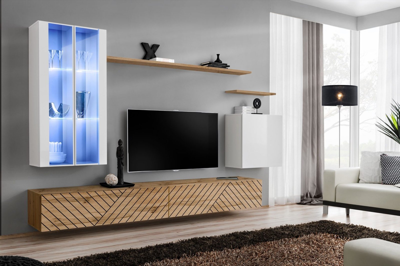 Wall cabinet "Switch XII", white/wotan ASM