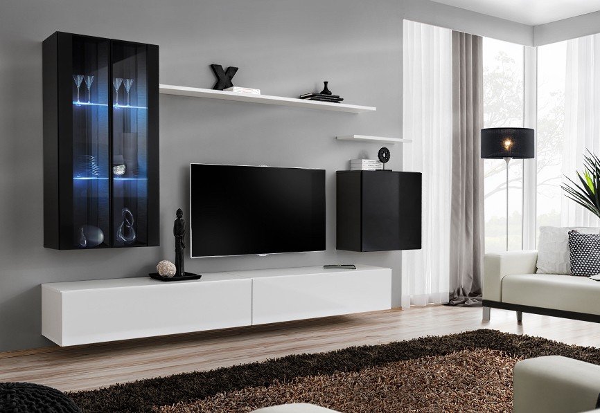 Wall cabinet "Switch XII", black/white ASM