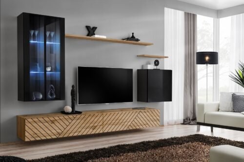 Wall cabinet “Switch XII”, black/wotan ASM