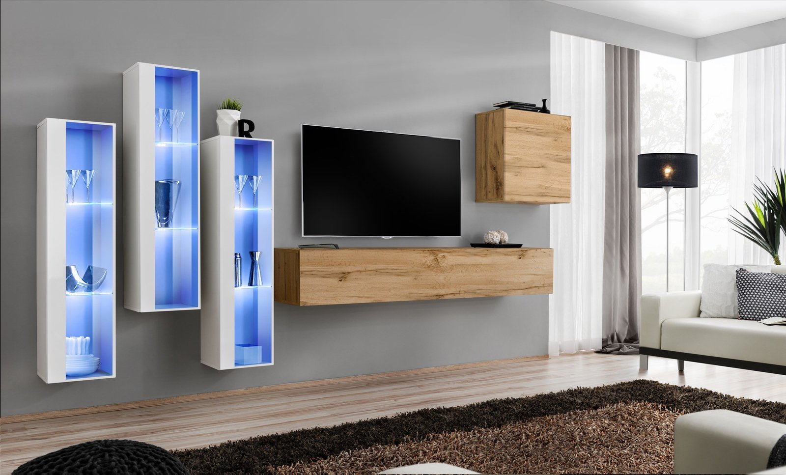 Wall cabinet "Switch XIII", white/wotan SW13 ASM