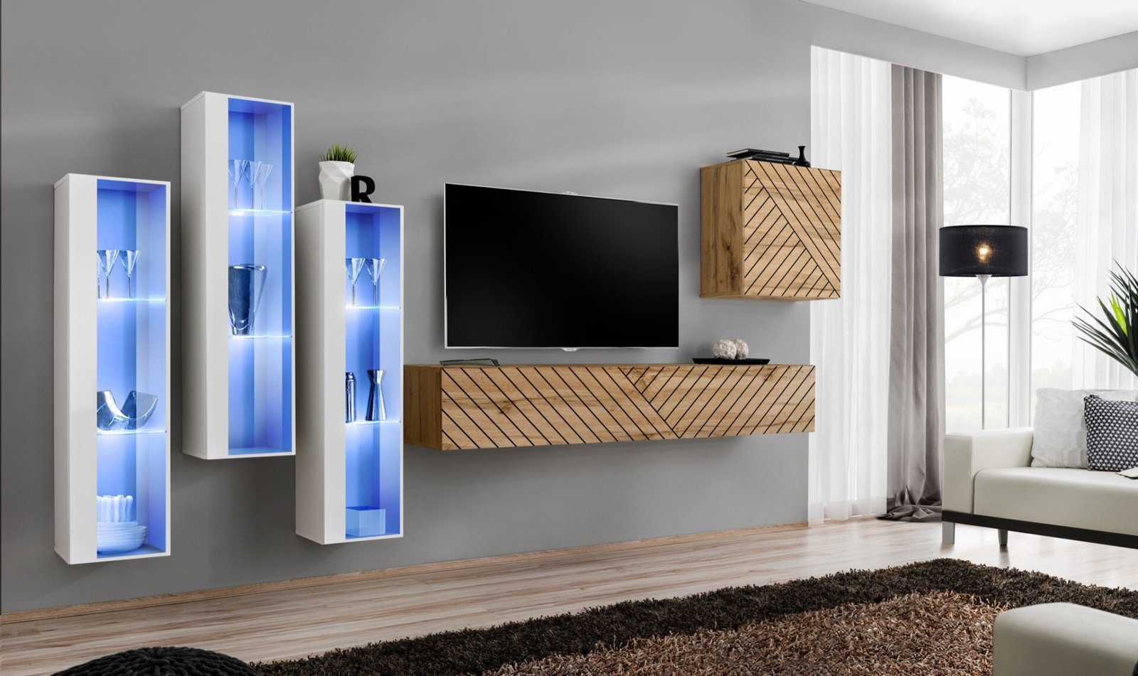 Wall cabinet "Switch XIII", white/wotan ASM