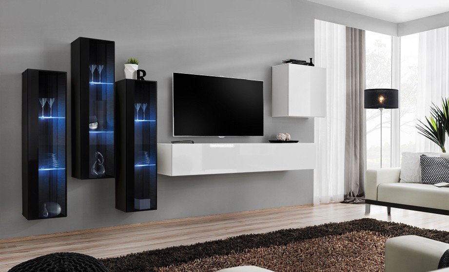 Wall cabinet "Switch XIII", black/white ASM