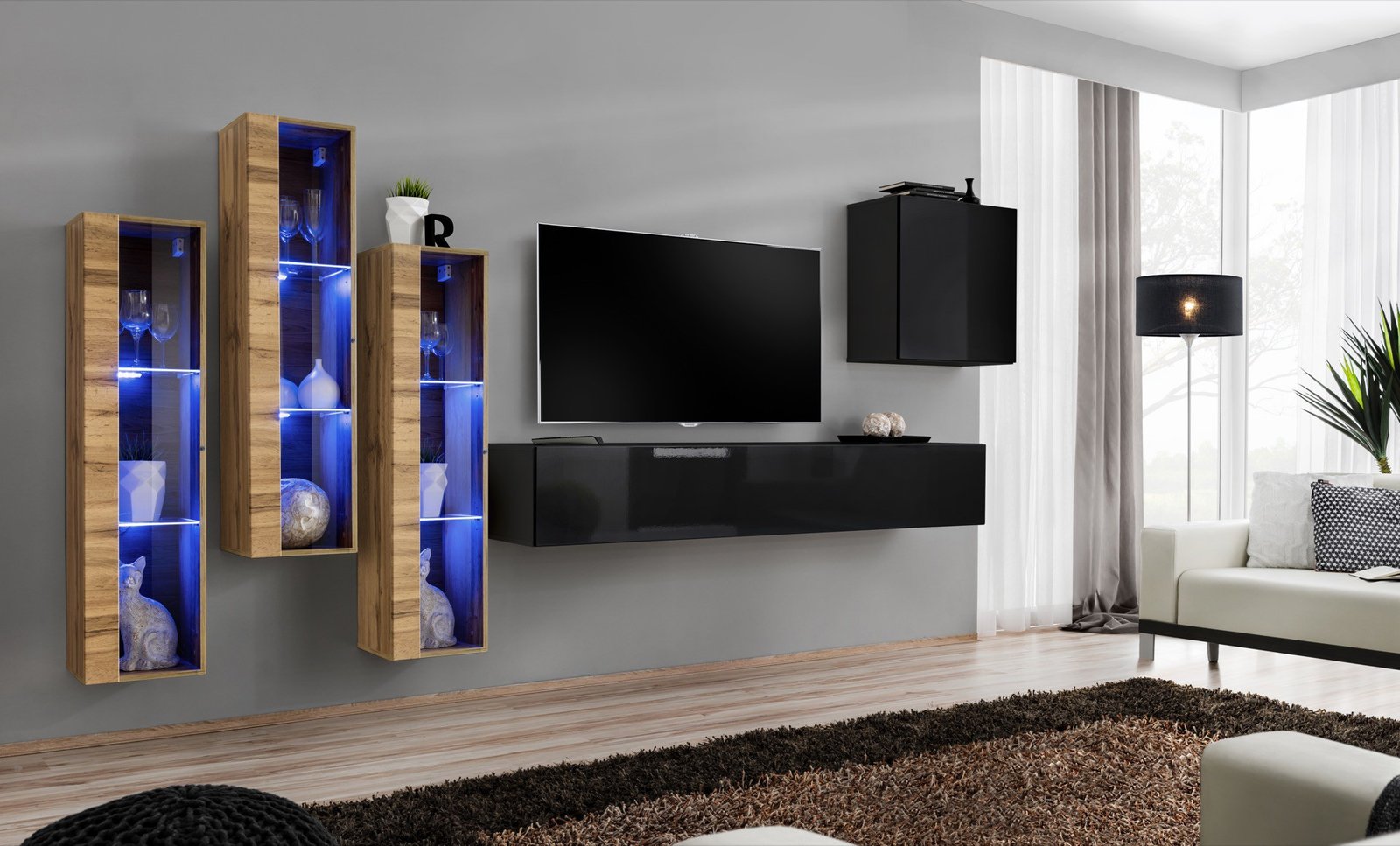 Wall cabinet "Switch XIII", wotan/black ASM