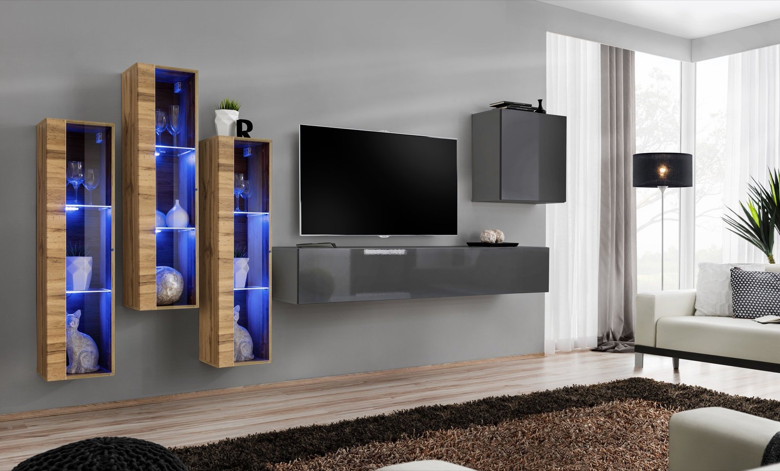 Wall unit "Switch XIII" with wotan/graphite ASM coating