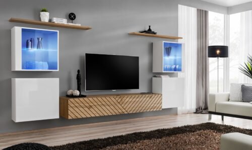 Wall cabinet “Switch XIV”, white/Wotan ASM