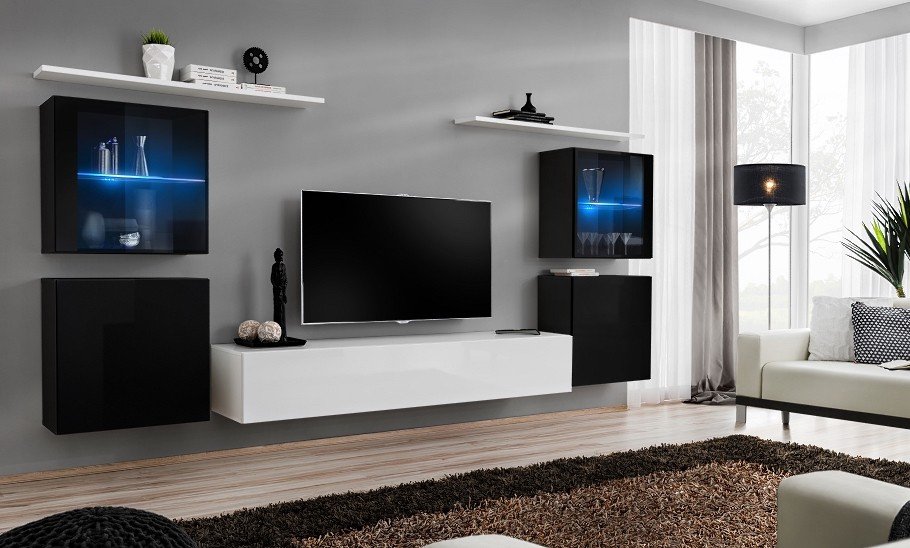Wall cabinet "Switch XIV", black/white, ASM