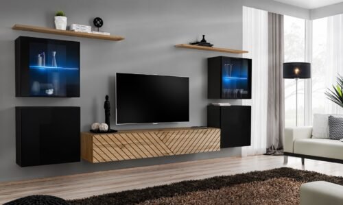 Wall cabinet “Switch XIV”, black/wotan ASM