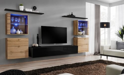 Wall cabinet “Switch XIV”, wotan/black ASM