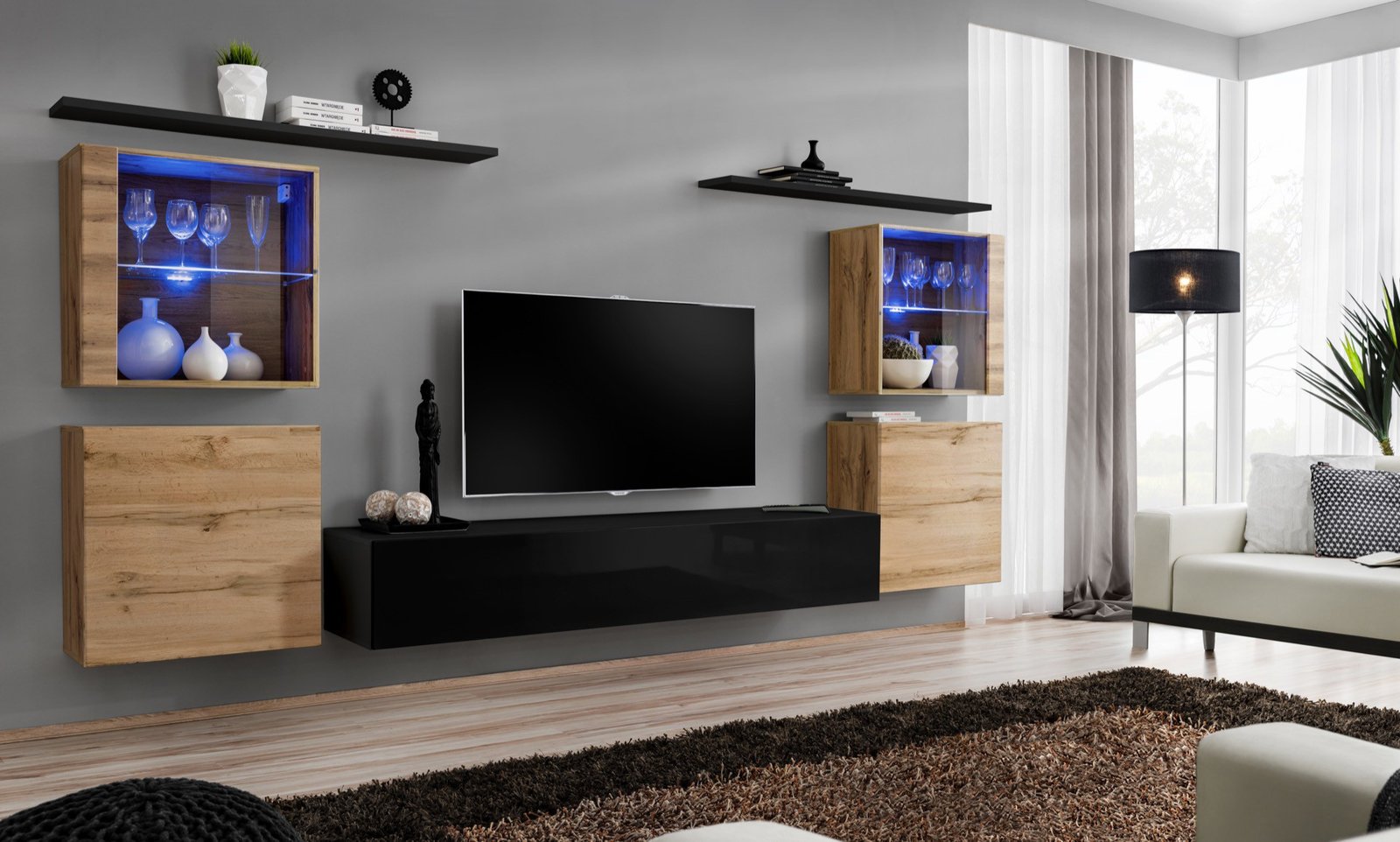 Wall cabinet "Switch XIV", wotan/black ASM
