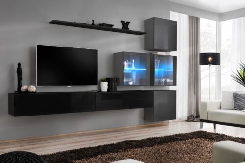 Wall cabinet “Switch XIX”, black/graphite, ASM