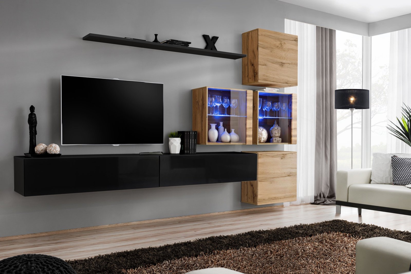 Wall cabinet "Switch XIX" black/wotan ASM