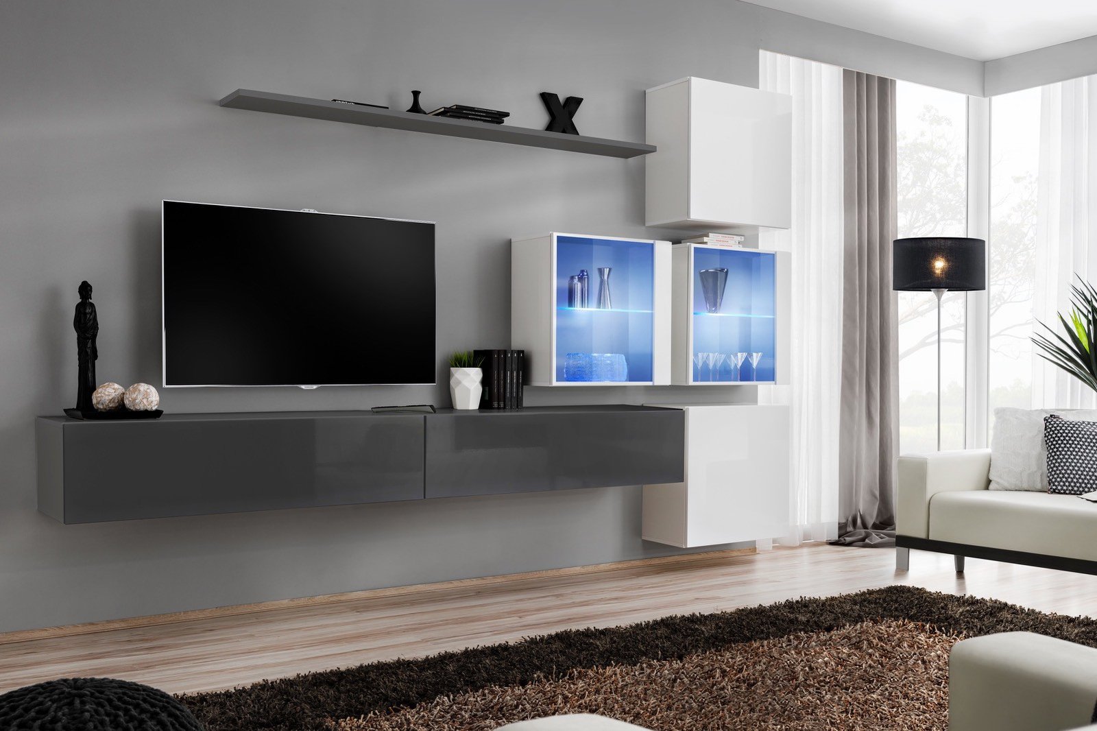 Wall cabinet "Switch XIX" graphite/white ASM