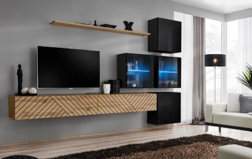 Wall cabinet “Switch XIX”, wotan/black ASM