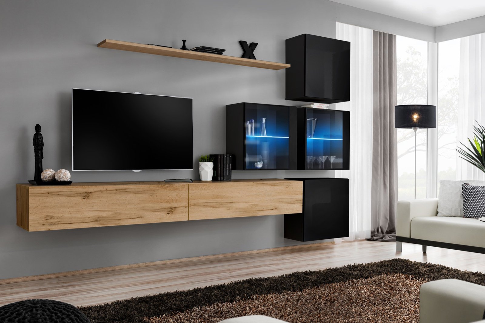 Wall cabinet "Switch XIX" wotan/black SW19 ASM